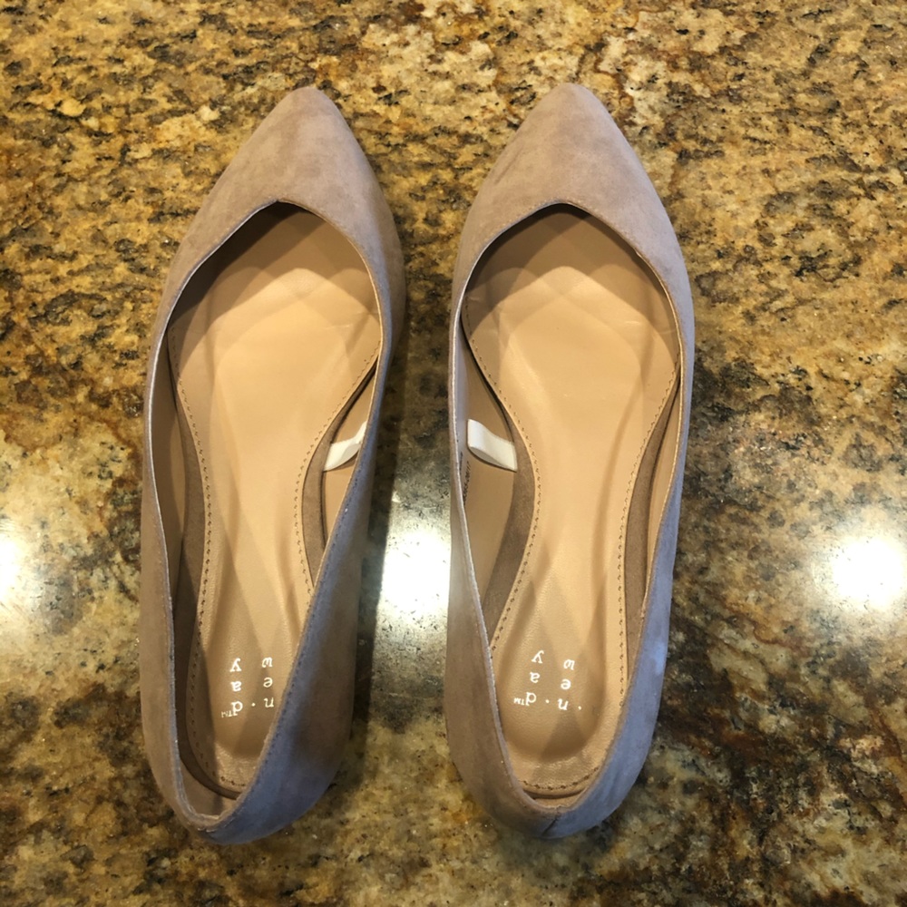 Tan suede flats